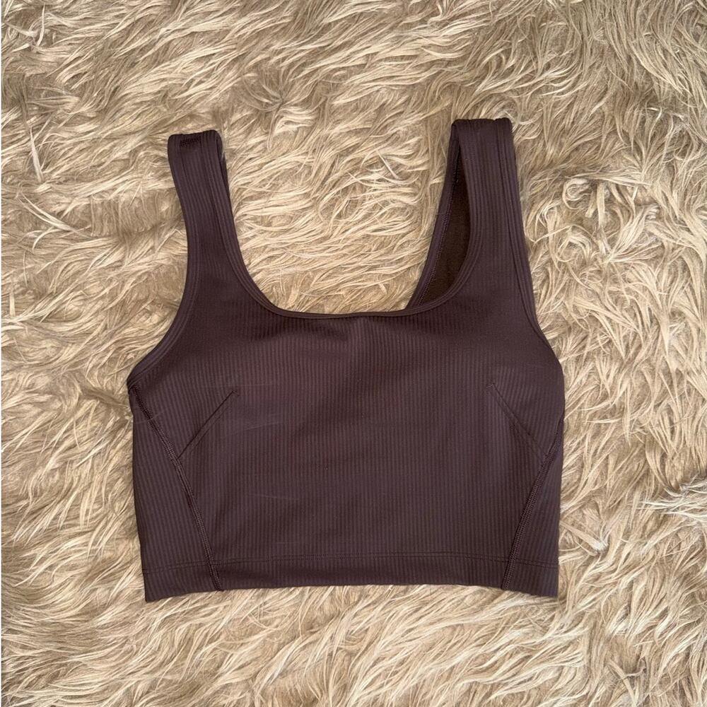New Lululemon Women's Wunder Train Scoop Neck Tank Rib Espresso size 6